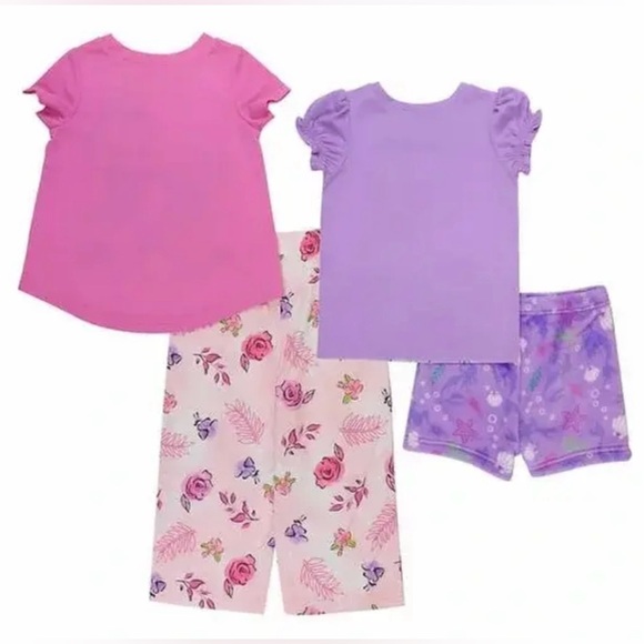 New 4 Piece Disney Princess Pajama Set Size 5 Kids Sleepwear - Picture 8 of 12